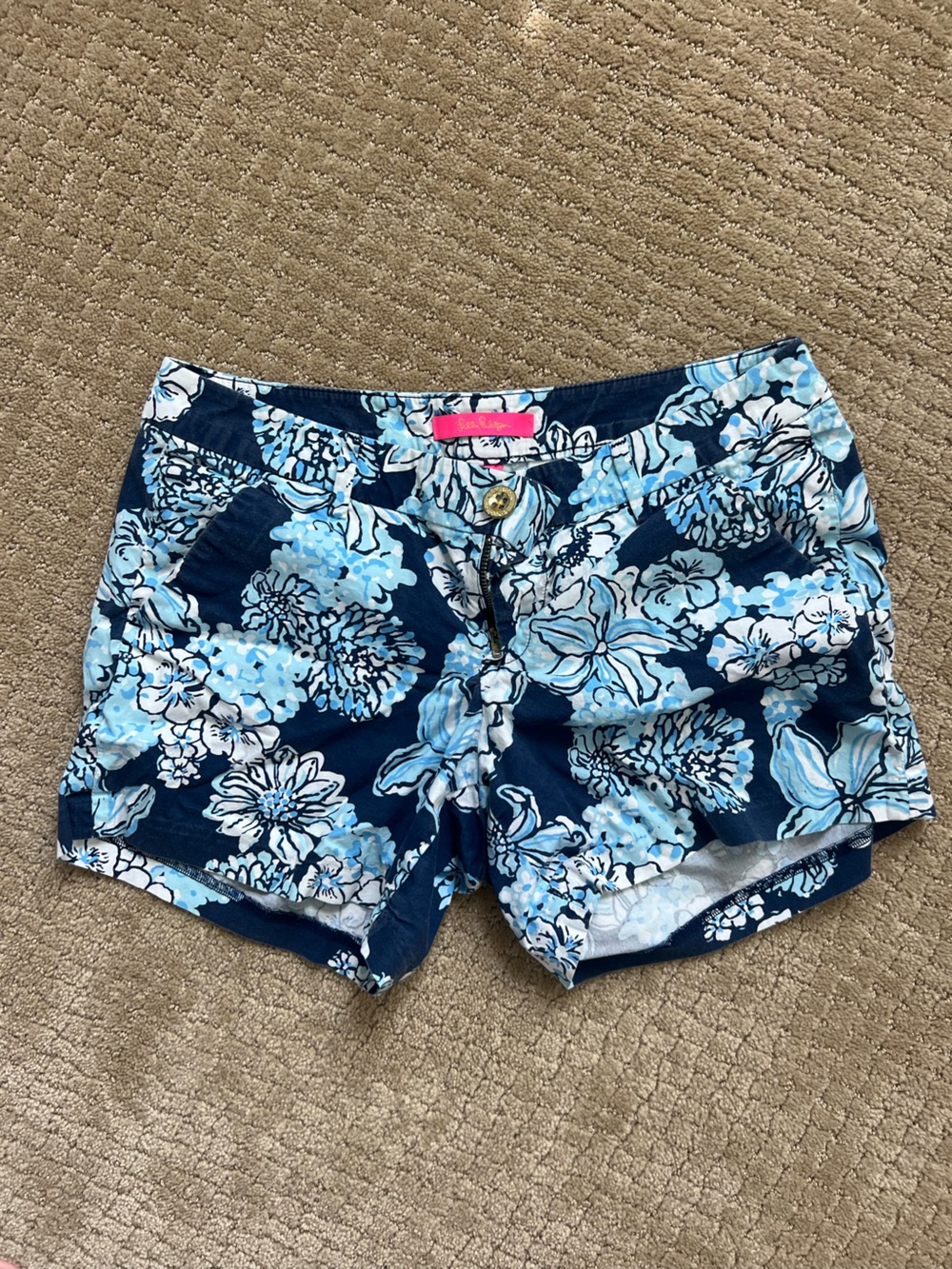 Lilly Pulitzer Navy & Light Blue Floral Shorts